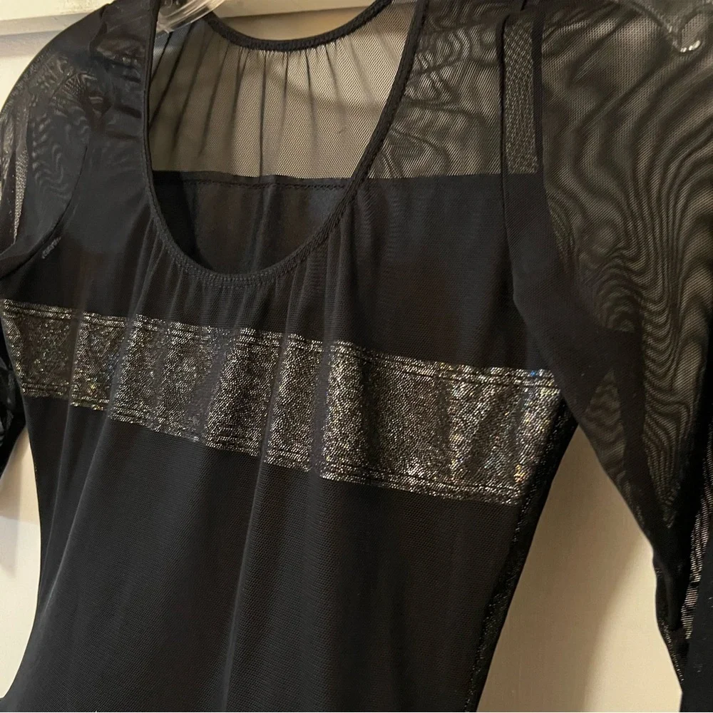Revolution  Dancewear “Gravitate” Dance Costume Small Adult black mesh tulle